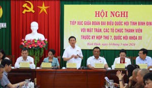 Bộ trưởng Bộ Tài chính Hồ Đức Phớc tiếp xúc cử tri tại tỉnh Bình Định