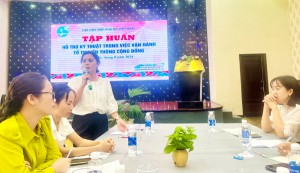 Tập huấn vận hành Tổ truyền thông cộng đồng cho cán bộ Hội ở Bình Định
