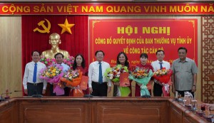 Hội nghị công bố các quyết định của Ban Thường vụ Tỉnh ủy về công tác cán bộ