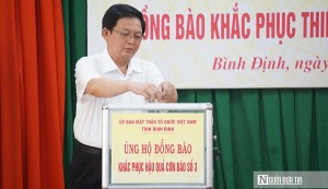 Bình Định tiếp nhận 5 tỷ đồng hỗ trợ cho miền Bắc khắc phục hậu quả bão số 3