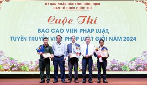 Bình Định: 3 thí sinh đạt giải Nhất Cuộc thi Báo cáo viên pháp luật, tuyên truyền viên pháp luật giỏi năm 2024